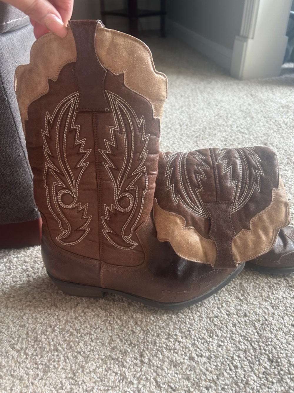 Coconuts by Matisse Brown Two-Tone Western Heeled Boots